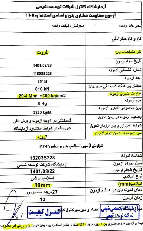 آزمایش گروت ویژه وینتوشیمی